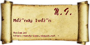 Mándy Iván névjegykártya